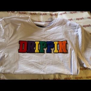 MENS RAINBOW DRIPPING T SHIRT